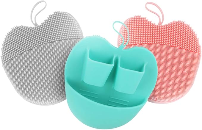 INNERNEED Soft Silicone Facial Cleansing Brush Set, Gentle Exfoliating and Massaging Face Scrubber Pad, Anti-Slip Design for Blackhead Removal and Skin Care (Pack of 3)-FemmiqueWomen