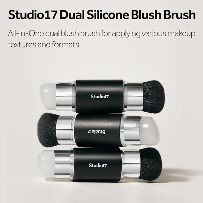 Dual Ended Silicone Tip Blush Brush | Korean Olive Young Makeup Tool for Contouring & Blush Application | Skin-Friendly Non-Irritating Professional Face Makeup Brush-FemmiqueWomen