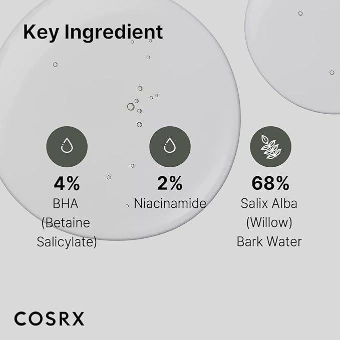 COSRX Niacinamide 2% + BHA 4% Blackhead Exfoliant Toner 3.38 fl.oz / 100ml, Korean Toner, Blackhead Remover, Pore Minimizer for Enlarged Pores, For All Skin Types, Korean Skin Care-FemmiqueWomen