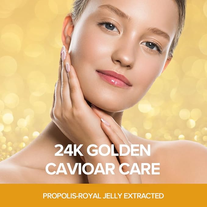 JMsolution Active Golden Caviar Nourishing Mask - Korean Skincare Facial Mask-Cavior extracted - collagen essense- 10 sheets for all skin type-FemmiqueWomen