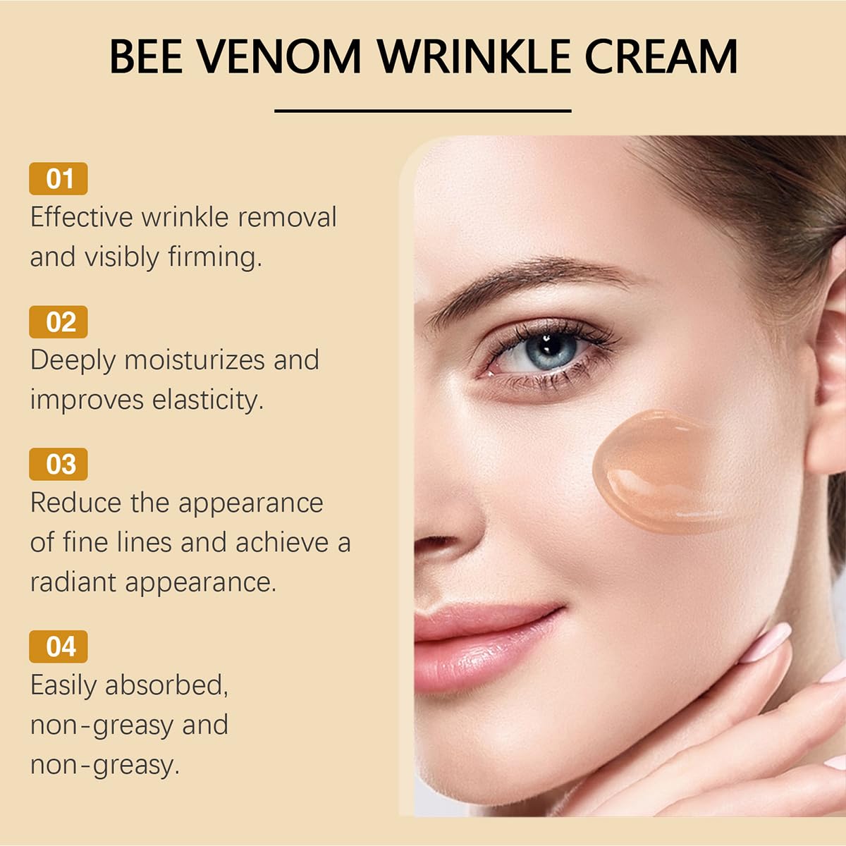 Bee Venom Moisturiser Cream Wrinkle Removal & Firming, Anti-Aging Eye & Face Bee Venom Skin Treatment Cream (3 Packs, 0.71Oz)-FemmiqueWomen