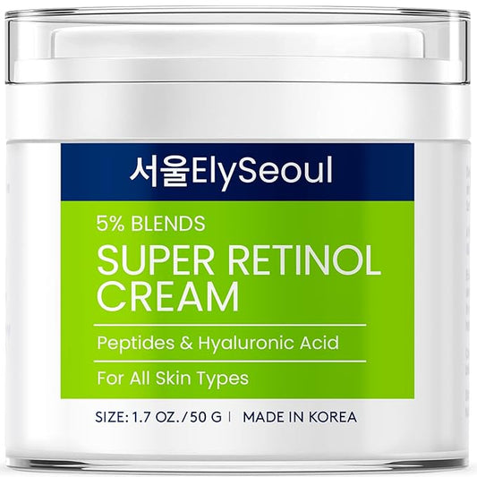 Retinol Cream for Face Korean Skincare: Anti-Aging Collagen Peptides & Hyaluronic Acid Face Cream for Women, 1.7 oz.-FemmiqueWomen