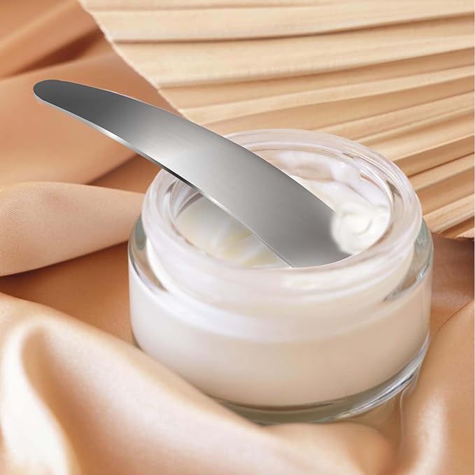 2Pcs Mini Metal Cosmetic Spatulas, Makeup Spatulas, Skincare Spatula, Cream Spatula, Beauty Accessories for Mixing and Sampling Plant Masks, Skin Care Creams, Eye Cream, Essences(Silver)-FemmiqueWomen