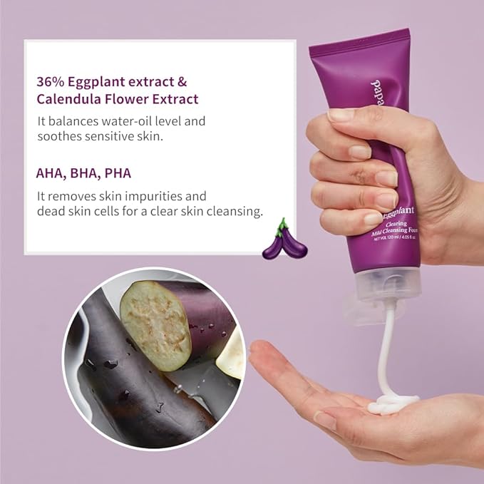 Papa Recipe Eggplant Moisturizing Cleansing Foam for Sensitive, Dehydrated, and Acne-Prone Skin-FemmiqueWomen
