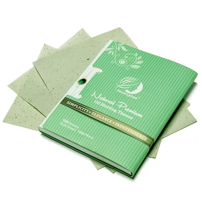Facial Oil Blotting Paper For Oily Skin, 100 Count, pack of 6 - Natural Green Tea Face Absorbing Sheets, Skin Care and Oil Control Must Have For Both Female and Male-FemmiqueWomen
