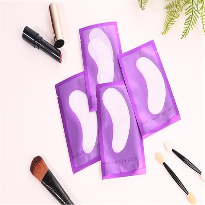 100 Pairs Set，Eye Gel Patches,Under Eye Pads Lint Free Lash Extension Eye Gel Patches (purple)-FemmiqueWomen