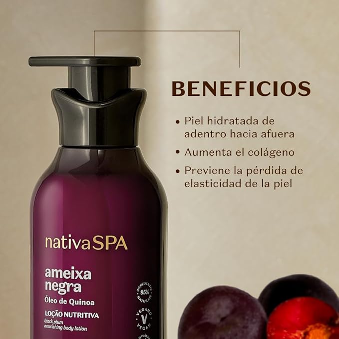 Nativa SPA by O Boticário, Black Plum Moisturizing Body Lotion, Long-Lasting Hydration and Lightweight, Fragranced Moisturizer, 13.5 Ounce-FemmiqueWomen