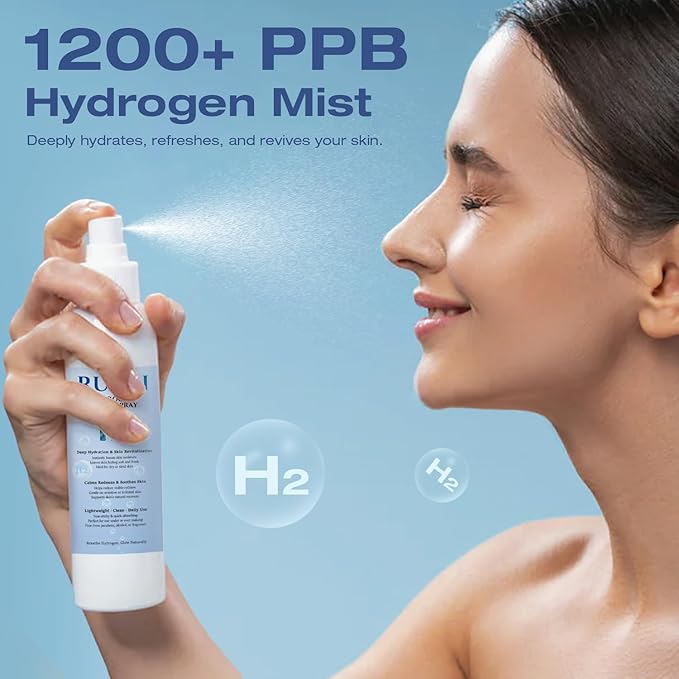 Hydrogen Face Mist Hydrating Spray,with Hydrogen Water Tablets, H2 Water Facial Spray for Deep Hydration,Anti-Aging Antioxidant Rejuvenation,Portable Design-FemmiqueWomen