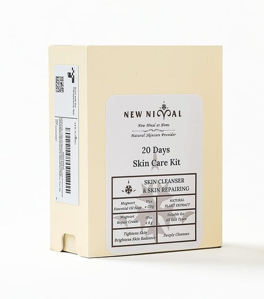 2 Step 20 Days Complete Acne Skin Care Kit.Acne Cleanser Pure Mugwort Essential Oil Soap Face Wash-Cleanse, Hydrate,Moisturize,Harmonize for Restored Skin Balance-1Pcs,120g-FemmiqueWomen