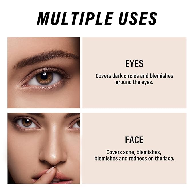 2pcs Liquid Concealer Set with Brush,Full Cover,Concealer Wand with Matte Finish,Corrects，Covers，Long Wear Up to 24hr-FemmiqueWomen