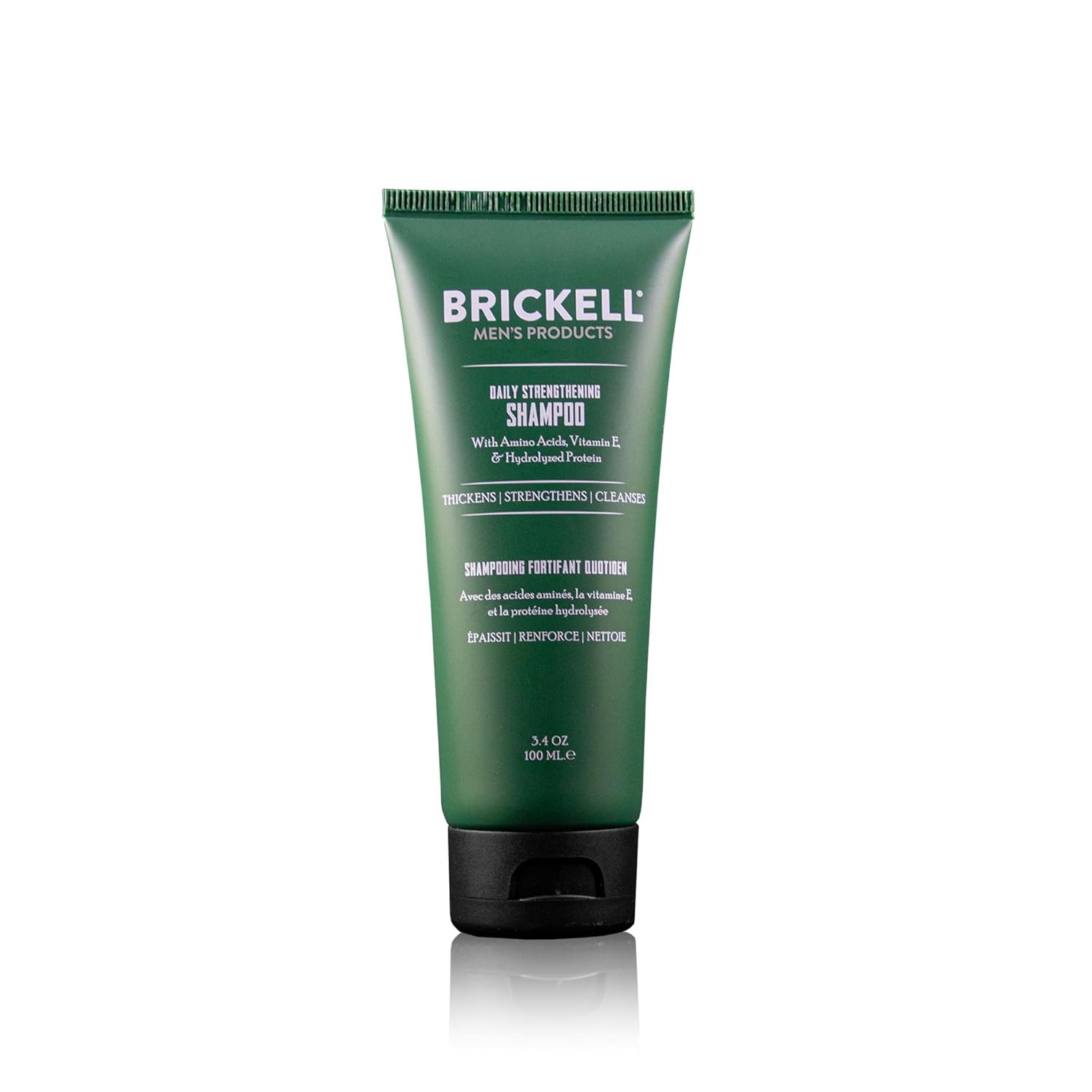 Brickell Men's Products Daily Strengthening Shampoo for Men, Natural and Organic Featuring Mint and Tea Tree Oil To Soothe Dry and Itchy Scalp, Sulfate Free and Paraben Free, 3.4 Ounce, Scented-FemmiqueWomen