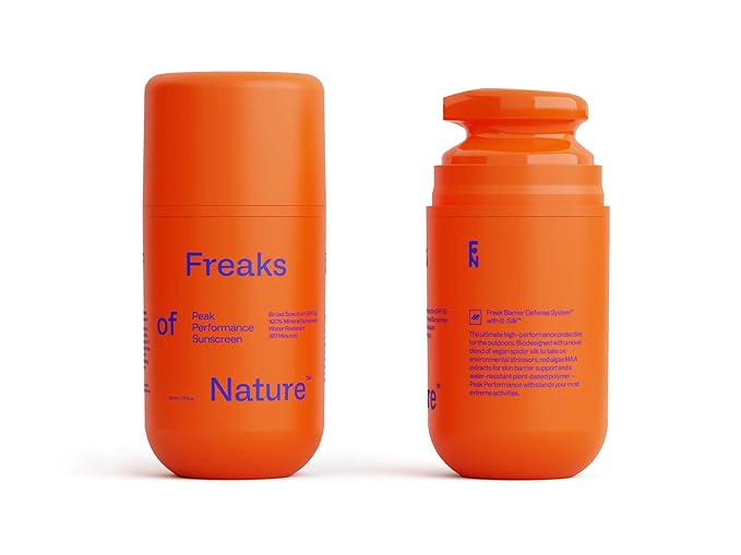 Freaks of Nature Peak Performance SPF 50 | 100% Mineral Sunscreen | Lightweight, Fast-Absorbing, 80-Min Water-Resistant | Plant-Based, Eco-Friendly, Reef-Safe, Cruelty-Free | All Skin Types| 1.7 oz-FemmiqueWomen