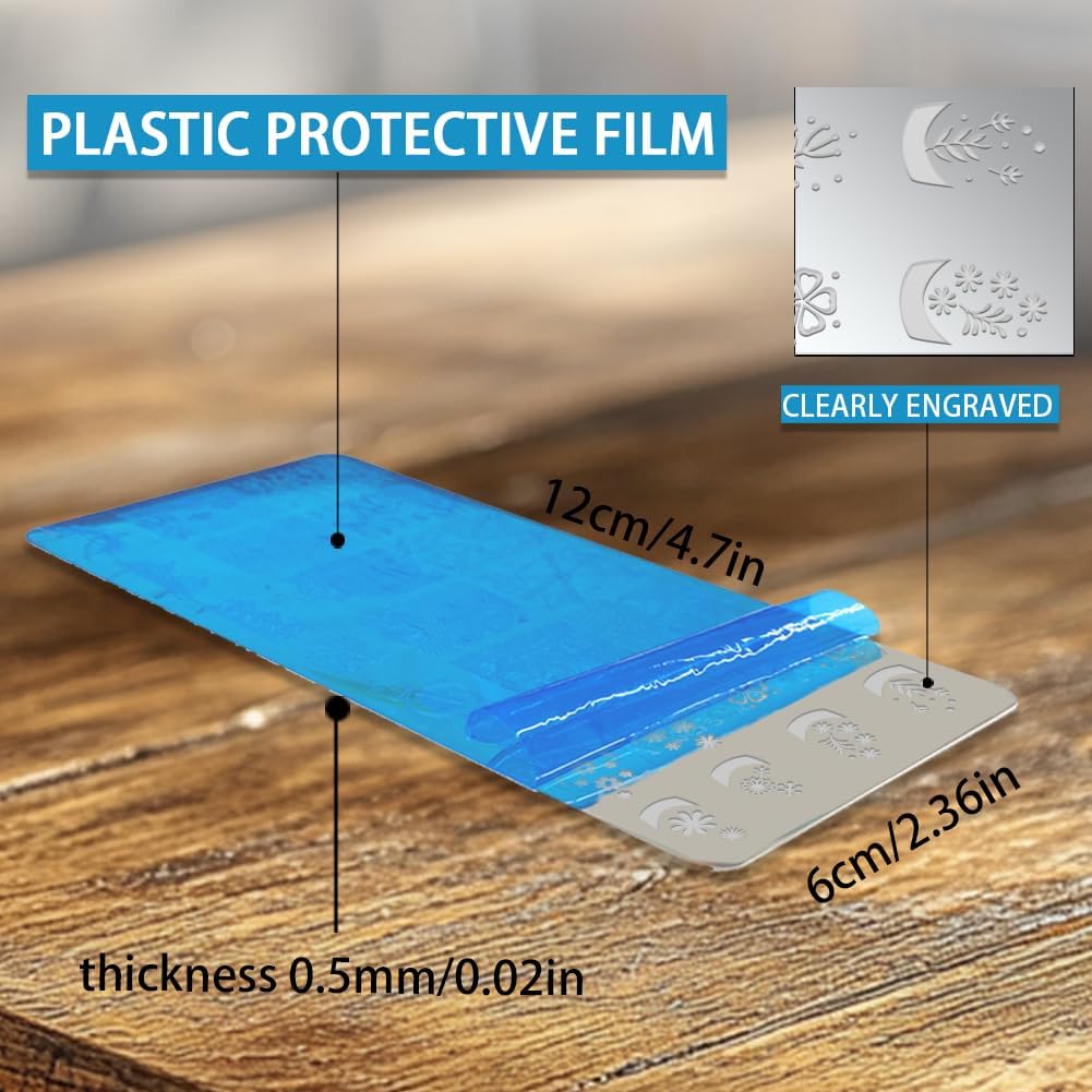 3Pcs Butterfly Nail Stamping Templates Flowers French Line Tip Art Stamp Image Plate Stainless Steel DIY Reusable Tools for Manicure Printing-FemmiqueWomen