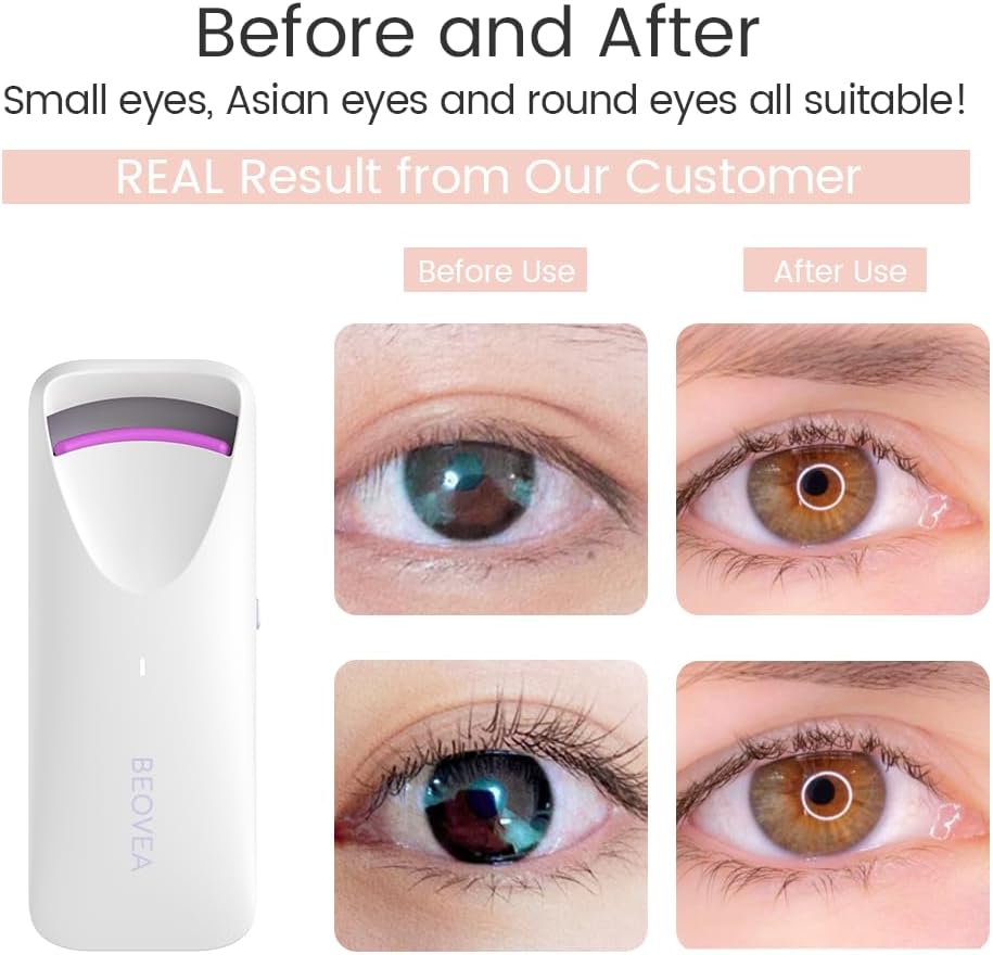 Heated Eyelash Curler – Fast 8-Second Heat for Long-Lasting Curls – Portable Rechargeable Heated Lash Curler, Safe & Effective Eyelash Curlers for All-Day Volume and Lift-FemmiqueWomen