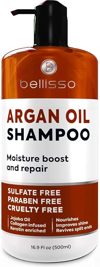 Argan Oil Shampoo - Sulfate Free with No Parabens - Moroccan Botanicals for Women and Men - Professional Moisturizing, Anti Frizz, Hydrating Solution for Dry, Wavy, Curly and Color Treated Hair-FemmiqueWomen