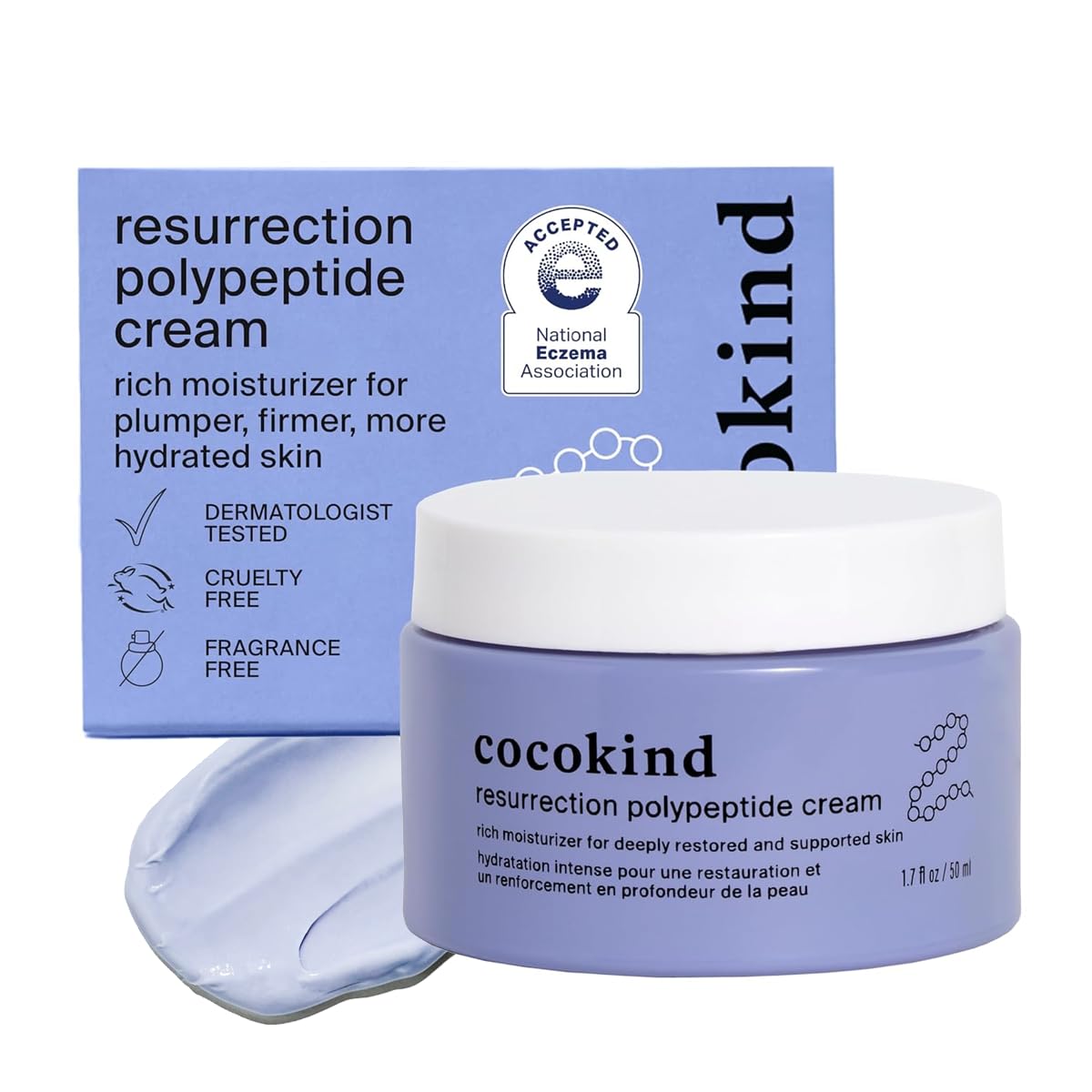 Cocokind Resurrection Polypeptide Cream, Hydrating Face Moisturizer with Peptides and Squalane, Anti Aging Skin Barrier Repair Cream for Dry Skin-FemmiqueWomen