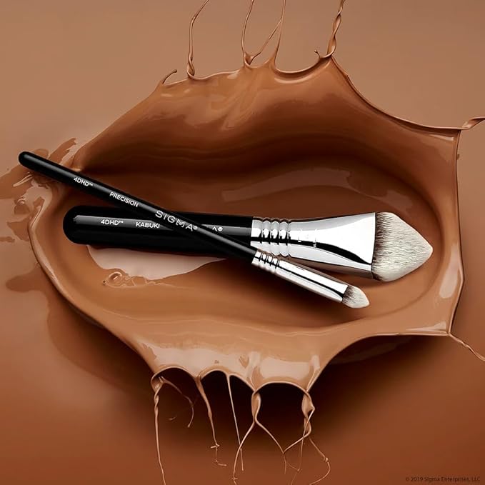 Sigma Beauty 4DHD Kabuki Brush – Pyramid-Shaped Kabuki Makeup Brush for Blending Concealer and Powder on Spots, Scars, Crevices and Under Eye - Offers Precise Application & Detailed Coverage-FemmiqueWomen