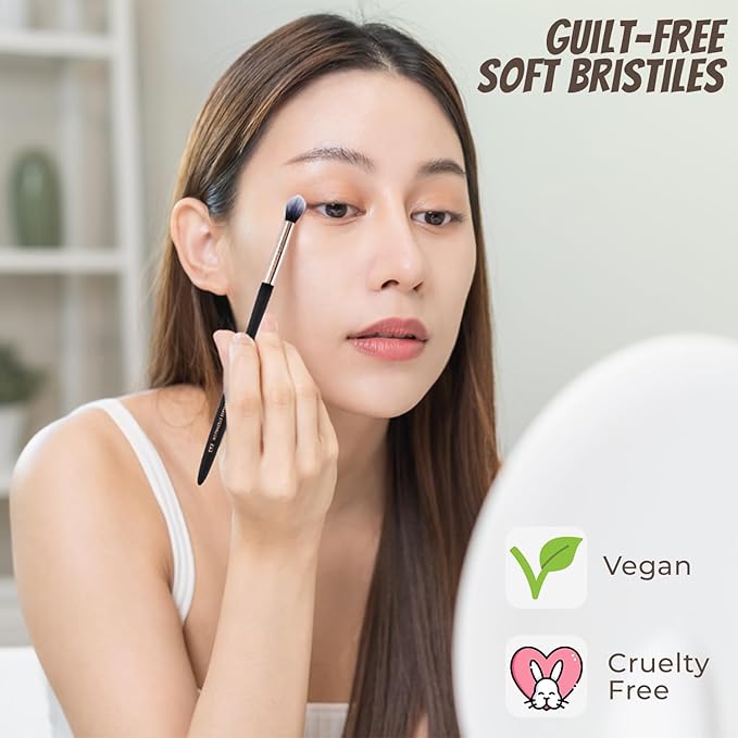 Profusion Cosmetics Pointed Crease Eyeshadow Brush Soft Synthetic Eyeshadow Blending For small Crease Eyebrow Long Lasting smudge Flawless Makeup Look-FemmiqueWomen