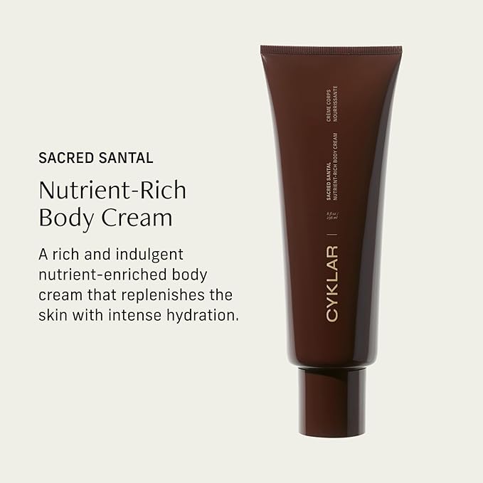 Nutrient Rich Body Cream. Sacred Santal Nourishing Moisturizer with Niacinamide and Banana Flower Extract. Deep Hydration, Thick Body Lotion, Dry Skin Cream for Women and Men, 8 Fl Oz-FemmiqueWomen