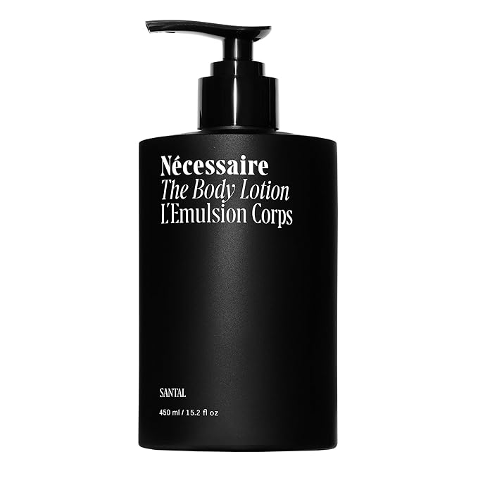 Nécessaire The Body Lotion with Pump. Santal. Multi-Peptide Firming Lotion to Moisturize, Firm, Strengthen. 2.5% Niacinamide, Vitamin C/E + Omega 6/9. 450ml / 15.2 fl oz-FemmiqueWomen