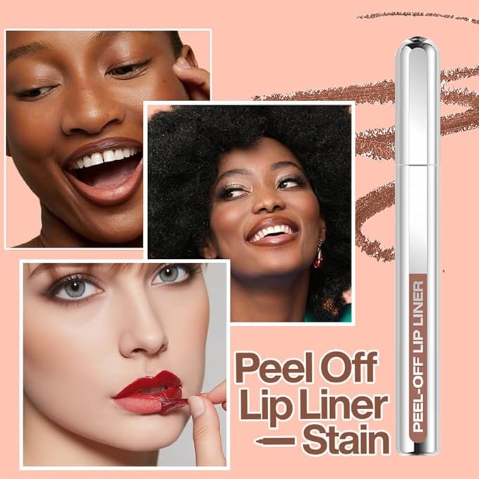 3 Colors Peel Off Lip Liner Stain Kit, Long Wear Matte Lip Tint Stain Set with Tweezer for Women, Waterproof Transfer Proof Highly Pigmented Peel Off Liquid Lipstick for All Skin Types (#1,2,3)-FemmiqueWomen