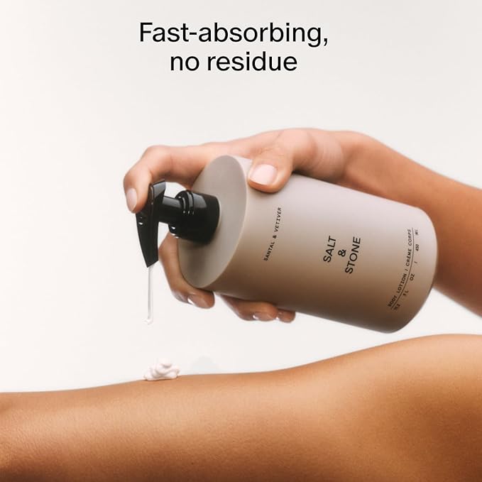 Salt & Stone Body Lotion for Women & Men | Hydrates, Nourishes & Softens Skin | Restores Dry Skin | Fast-Absorbing | Cruelty-Free & Vegan (Saffron & Cedar - 15.2 fl oz)-FemmiqueWomen