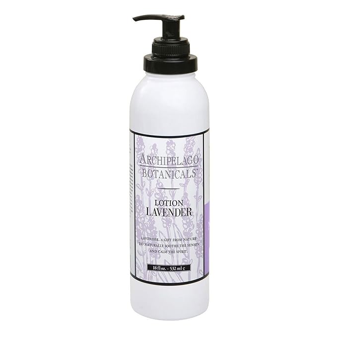 Archipelago Botanicals Lavender Lotion, Luxurious and Hydrating Lotion for Soft and Nourished Skin, Scented Body Lotion Free from Parabens, Phthalates and GMOs (18 oz)-FemmiqueWomen