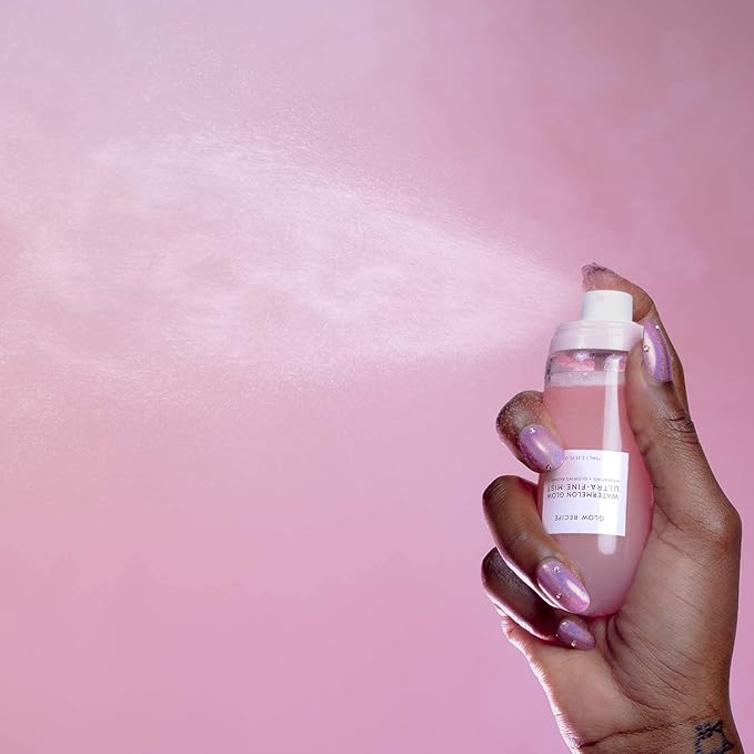 Glow Recipe Watermelon Glow Facial Spray + Hydrating Mist - Ultra-Fine Face Mist with Hyaluronic Acid + Hibiscus AHA to Refresh Dry Skin & Enhance Dewy Makeup - Suitable for All Skin Types (75ml)-FemmiqueWomen