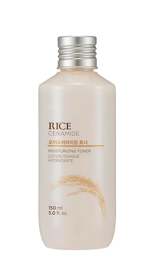 The Face Shop Rice Ceramide Moisturizing Toner - Rice Extract Rice Toner for Face - Strengthens Skin Barrier - Hydrating Targets Dryness - Lightweight Face Moisturizer - Glow Essence Korean Skin Care-FemmiqueWomen