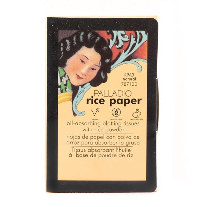 Palladio Rice Paper Facial Tissues for Oily Skin, Face Blotting Sheets Made from Natural Rice, Oil Absorbing Paper with Rice Powder, 2 Sided, Instant Results, Natural, 40 Count, Pack of 6-FemmiqueWomen