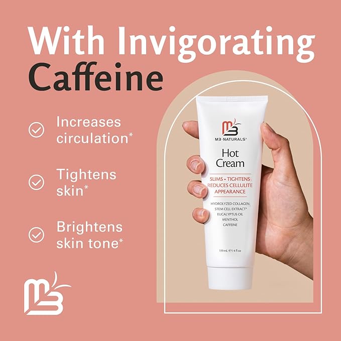 M3 Naturals Hot Cream for Belly Butt and Thighs Cellulite Cream for Thighs and Butt Fast Body Sweat Activator with Caffeine and Collagen - Invigorating Sweat Cream for Workouts and Body Sculpting-FemmiqueWomen