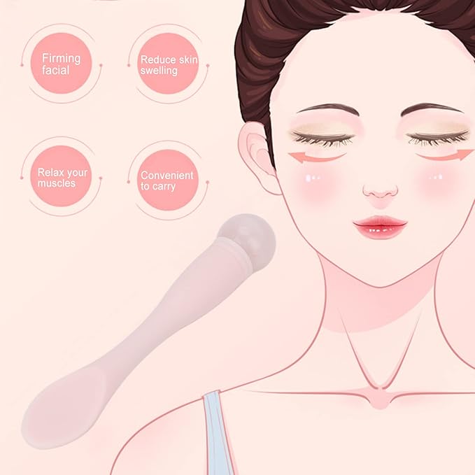 2pcs Eye Cream Applicator Stick,Jadestone Eye Massage Sticks Silicone Scoop Tool For Eye Anti Wrinkle Reduce Puffiness Fatigue Relief()-FemmiqueWomen