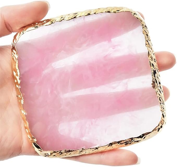 1 Piece Nail Art Palette Nail Polish Palette Mixing Palette Makeup Plate Nail Plate for Nail Art Nail Tip Holder Nail Art Display (pink square)-FemmiqueWomen