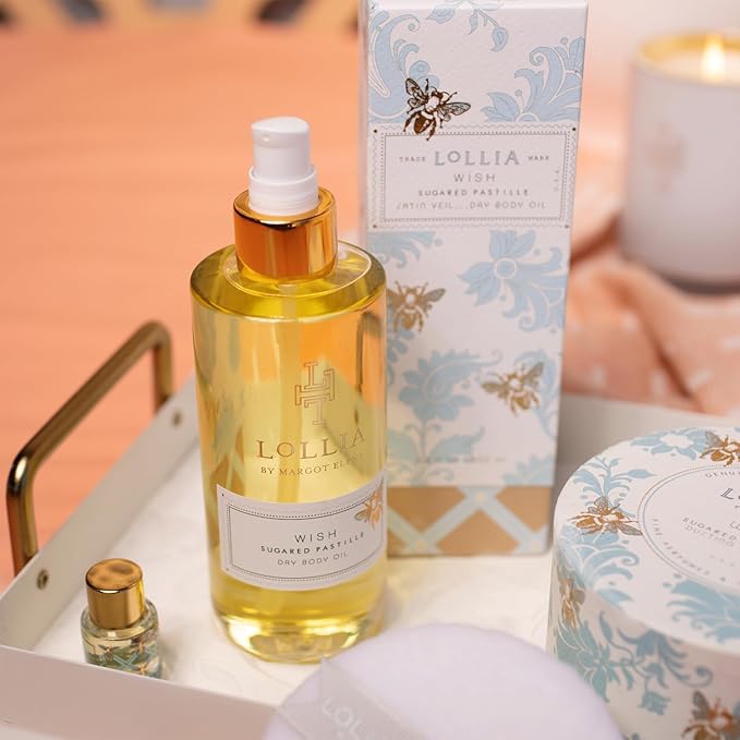 LOLLIA Wish Dry Body Oil, 6.8 Fl. Oz. – Sugared Pastille – Women’s, Scented, Moisturizing, Dry Body Oil for Women, For All Skin Types-FemmiqueWomen