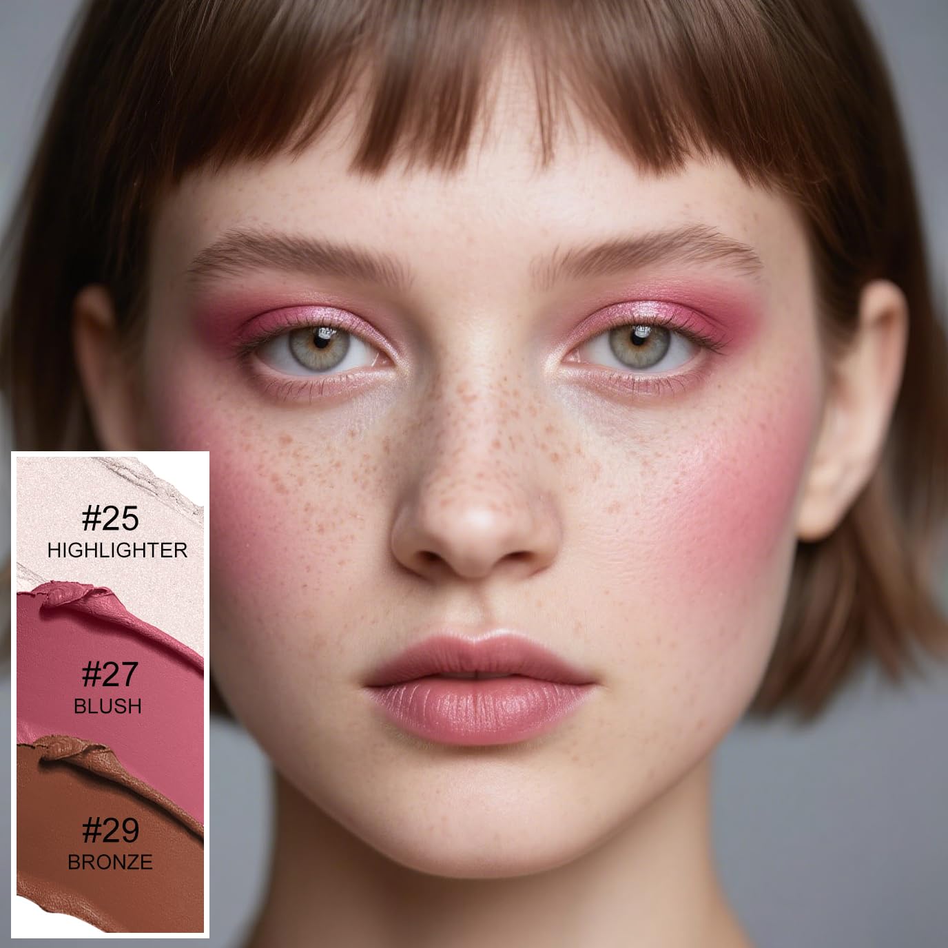 3Pcs Contour Stick Makeup Set, Shades with Highlighter Blush Bronzer Stick Kit for Sculpt the Cheeks and All Skin Type, Longwear Smooth Non-greasy Formula for All Skin Types, #2 NEUTRAL-FemmiqueWomen