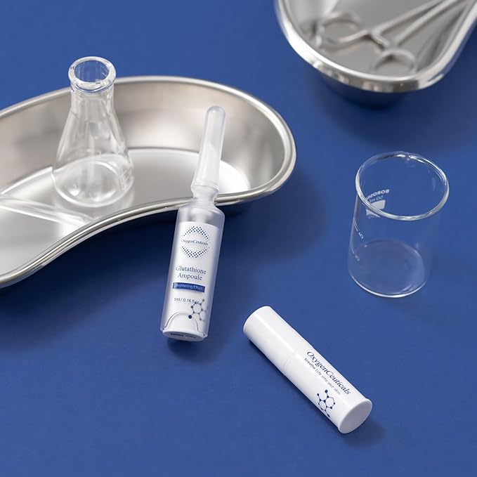 Instant Brightening Kit with Glutathione and Niacinamide | OxygenCeuticals Glutathione ToneUp Kit | Intensive Brightening Ampoule and Cream | 2 Pcs Set | Made in Korea-FemmiqueWomen