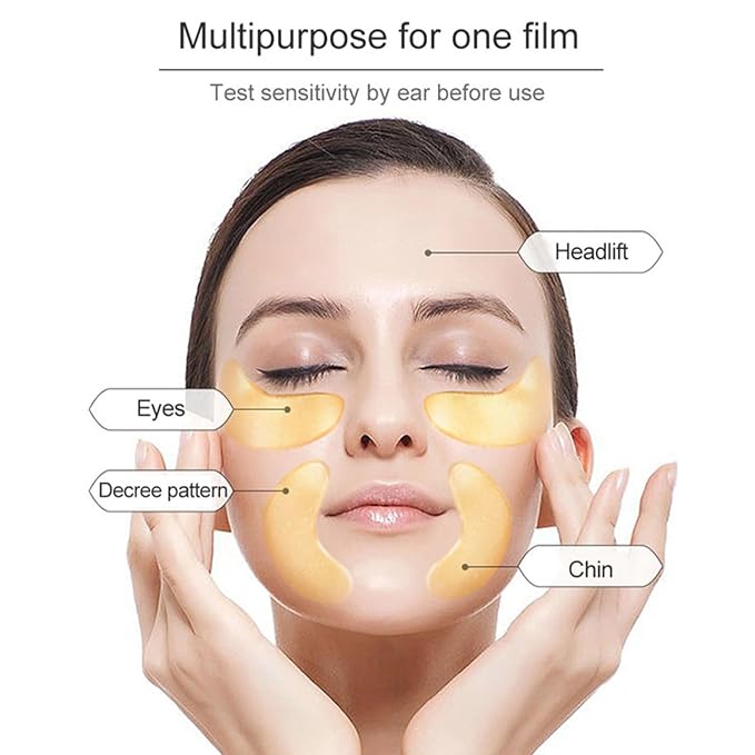 30 PCS Under Eye Collagen Patches,Crystal Pink Collagen Lip Masks，Gold Moisturizing Under Eye Mask，moisturizing skin, anti-chapping and anti-aging.…-FemmiqueWomen