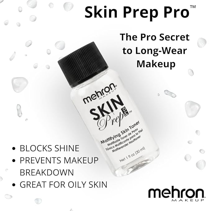 Mehron Makeup Skin Prep Pro Mattifying Skin Toner | Long Lasting Pre-Makeup Skin Primer (1 fl oz)-FemmiqueWomen