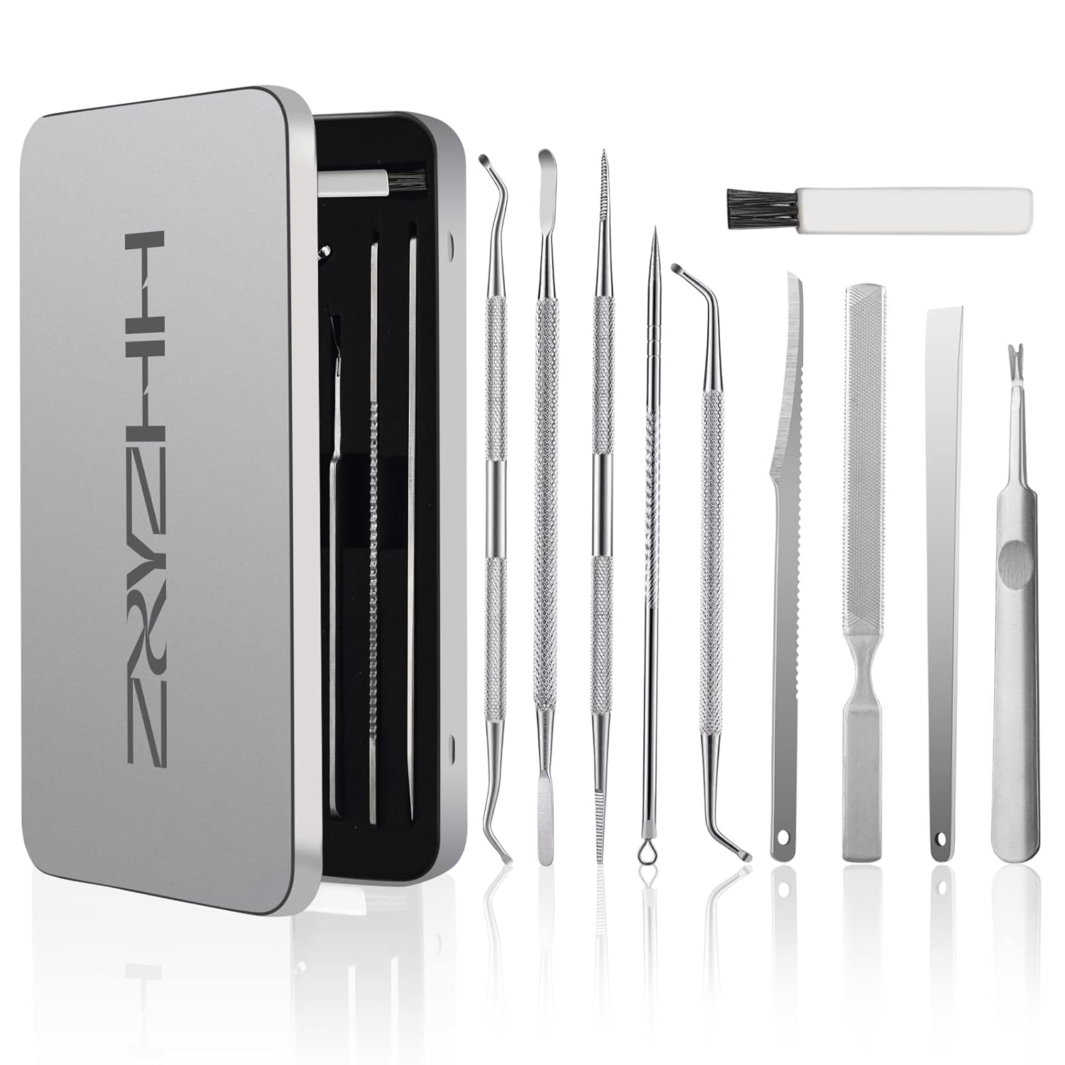 Ingrown Toenail Tool Removal Tool Kit, 10PCS Surgical Stainless Steel Professional Ingrown Toenail File and Lifters Manicure Care Treatment for Nail Correction Under Sidewall Clean-FemmiqueWomen