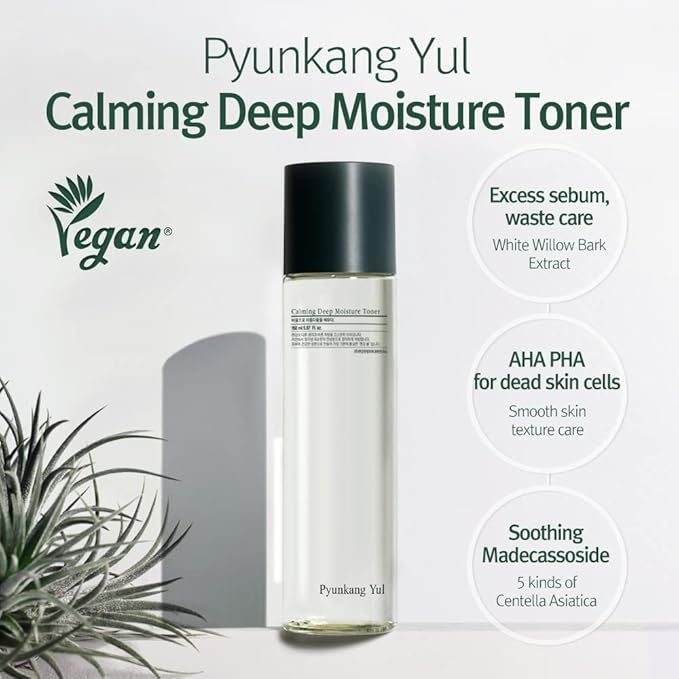 Pyunkang Yul PKY Calming Deep Moisture Toner - Face Toner for Women containing AHA and PHA - for Teens and Adults - Astringent for Face - Korean Facial Toner - 150ml 5.07 Fl. Oz.-FemmiqueWomen