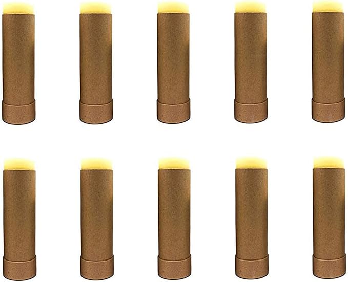 10 Pcs 2 Oz Paperboard Lip Balm Tubes Cardboard Tubes Empty DIY Lipstick Tube Refillable Lip Gloss Container Solid Perfume Tubes 60g Chapstick Container for Cosmetic Samples Deodorant(Brown)-FemmiqueWomen