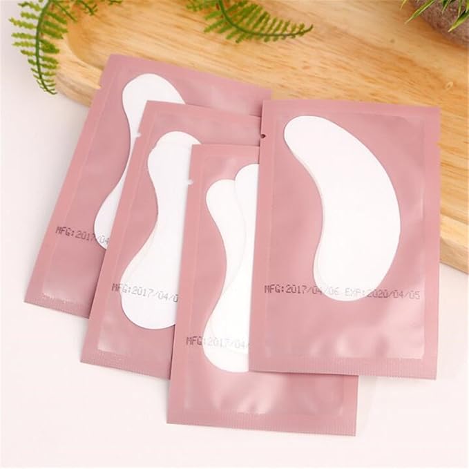 100 Pairs Set，Eye Gel Patches,Under Eye Pads Lint Free Lash Extension Eye Gel Patches for Eyelash Extension (pink)-FemmiqueWomen