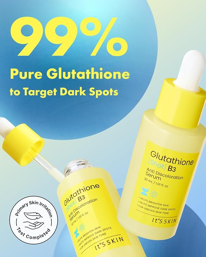 It'S SKIN Glutathione Shot B3 Serum 1.01 Fl Oz, Niacinamide Facial Serum, Dark Spot Corrector, Face Exfoliation, Hydrating Serum for Hyperpigmentation, Acne Scars, Blemish Spot, Korean Skincare-FemmiqueWomen
