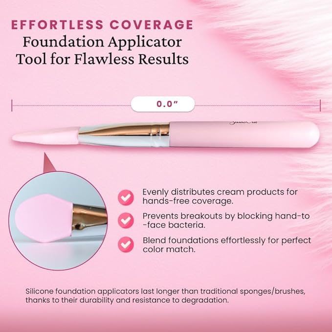 StansOut Foundation Applicator - Liquid Foundation Brush, for Cream or Powder - Easy to Clean - Travel-Friendly, Durable - Ideal for Professional Makeup Results - Pointed Shape, Smooth Silicone Edge-FemmiqueWomen