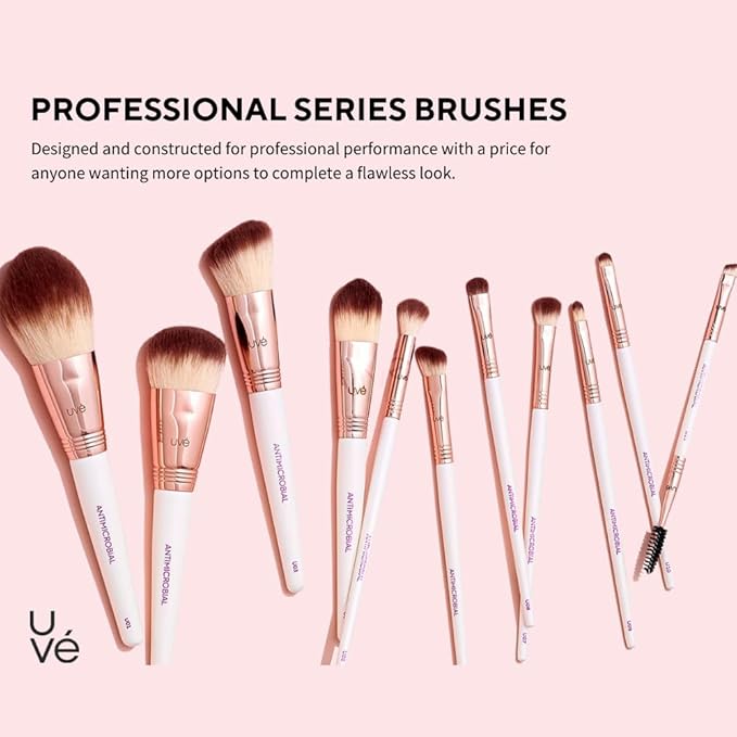 Professional Makeup Brush 11 Piece Set, Premium Synthetic Vegan Brushes Kit for Blending Powder, Foundation, Concealer, Blush & Eye Shadow, Cruelty-Free-FemmiqueWomen