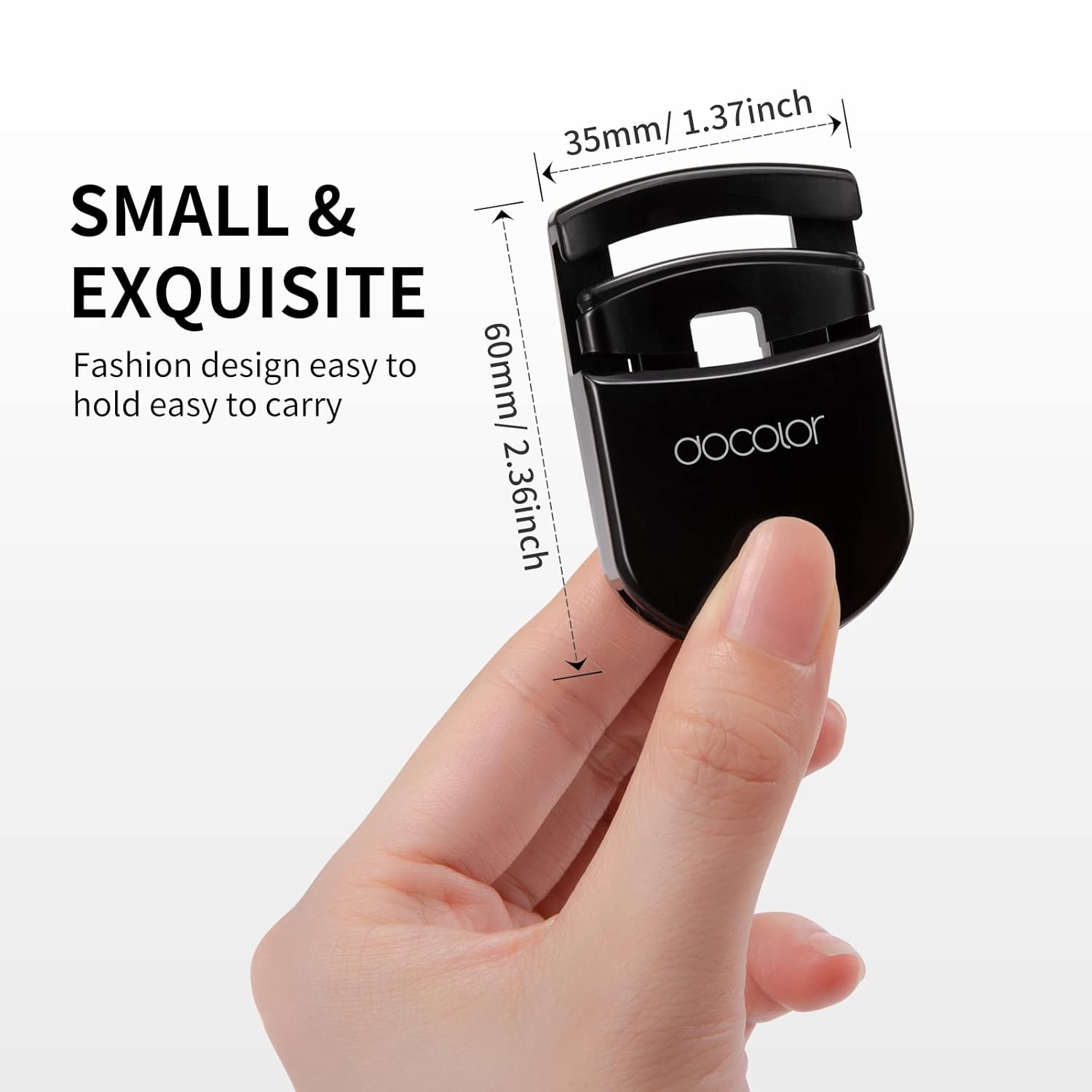 Docolor Eyelash Curler Portable Lash Curler with 1 Silicone Refill Pads Mini Eye Lashes Curlers Professional Travel Makeup Tools for All Eye Shapes-FemmiqueWomen