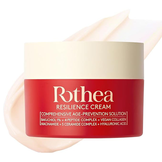 Rothea Resilience Cream, Anti-Aging with Bakuchiol 10,000ppm (Natural Retinol Alternative), Face Moisturizer, Neck Cream with Collagen, Ceramides, Peptides, Niacinamide, Korean Skin Care, 1.7 oz-FemmiqueWomen