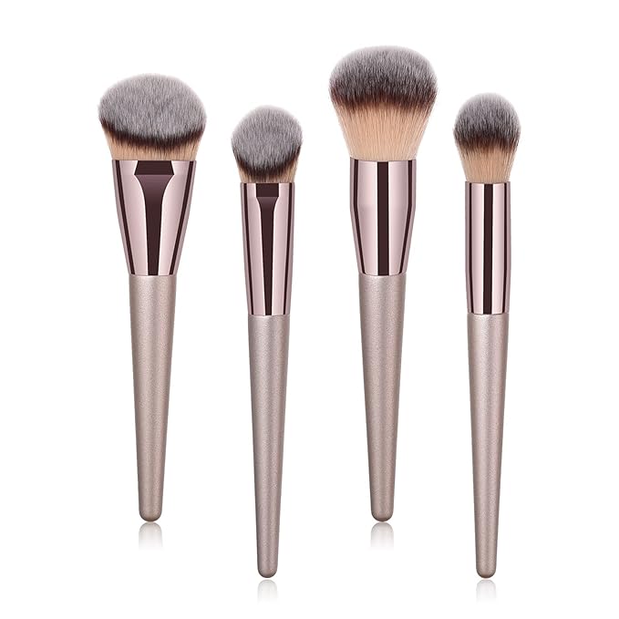 4pcs Professional Makeup Brush Set, Premium Synthetic Liquid Foundation Brush Blending Powder Tapered Kabuki Makeup Brushes Cosmetics Applicator-FemmiqueWomen