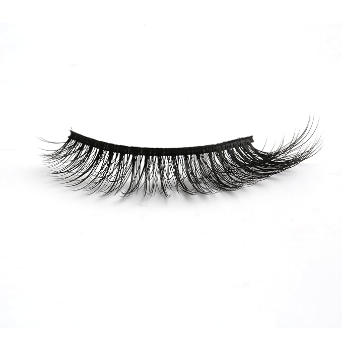 SUNWELL False Eyelashes 12mm Mink Lashes Natural Look Cat Eye Faux Mink Lashes 3D Fluffy Soft Luxury Volume Fake Eyelashes 10 Pairs Pack-FemmiqueWomen