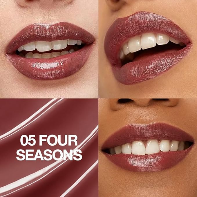 1Pcs Tinted Lip Balm Moisturizing Lipstick – Deep Rose Colored Bean Paste Sheer Hydrating Lip Color for Dry Lips Nourishing Lip Balm for All Women with a Subtle Natural Scent (S05 Four Seasons)-FemmiqueWomen